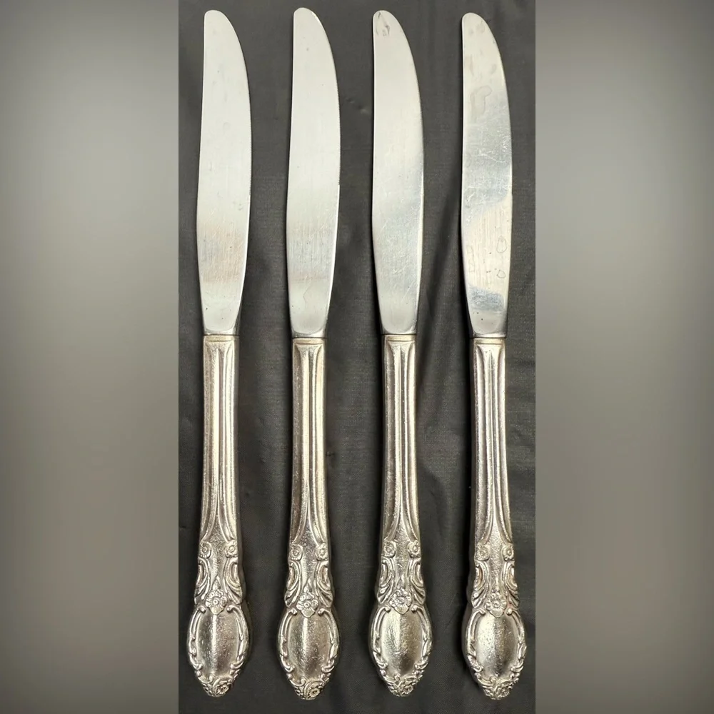 Vintage ONEIDA SILVER Park Lane-Chatelaine-Dowry (Silverplate) Lot‎ of 4 Knives